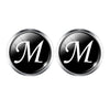 Men's Fashion A-Z Single Alphabet Cufflinks Silver Color Letter Cuff Button for Male Gentleman Shirt Wedding Cuff Links Gifts